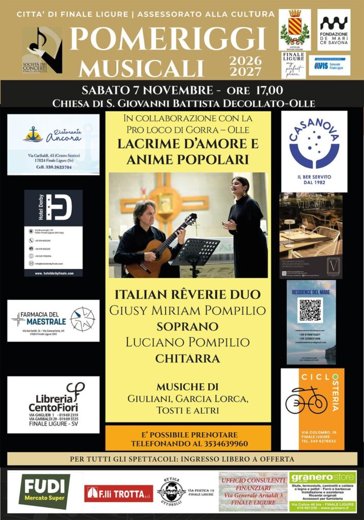 Pomeriggi musicali 2026/27: Lacrime d’amore e anime popolari