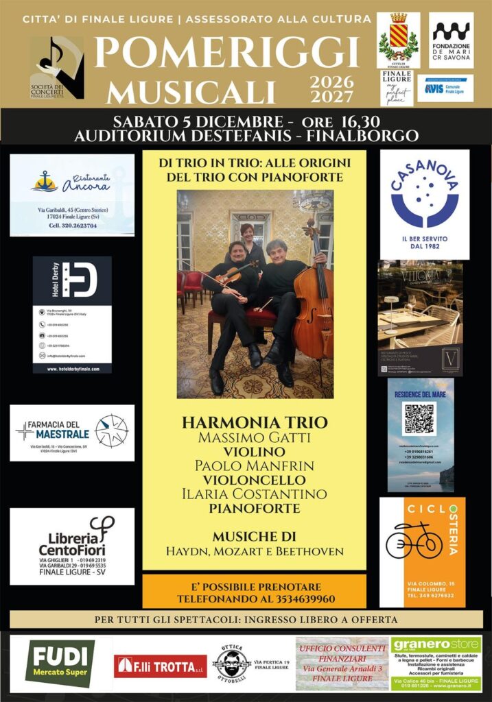 Pomeriggi musicali 2026/27 Di Trio in Trio:alle origini del trio con pianoforte