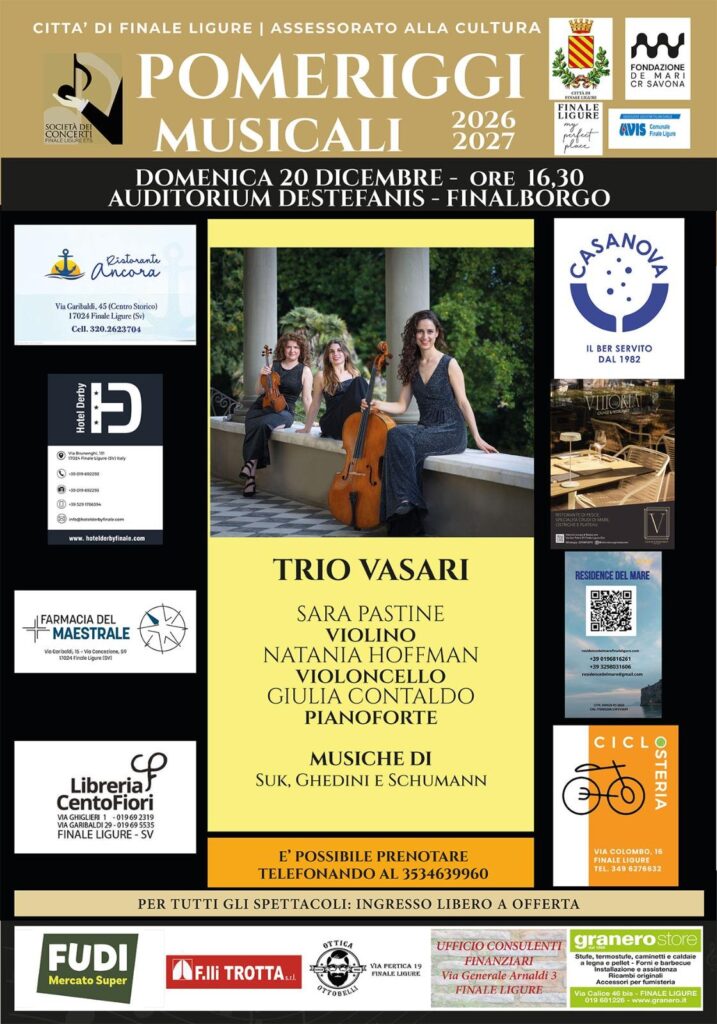 Pomeriggi musicali 2026/27: Trio Vasari